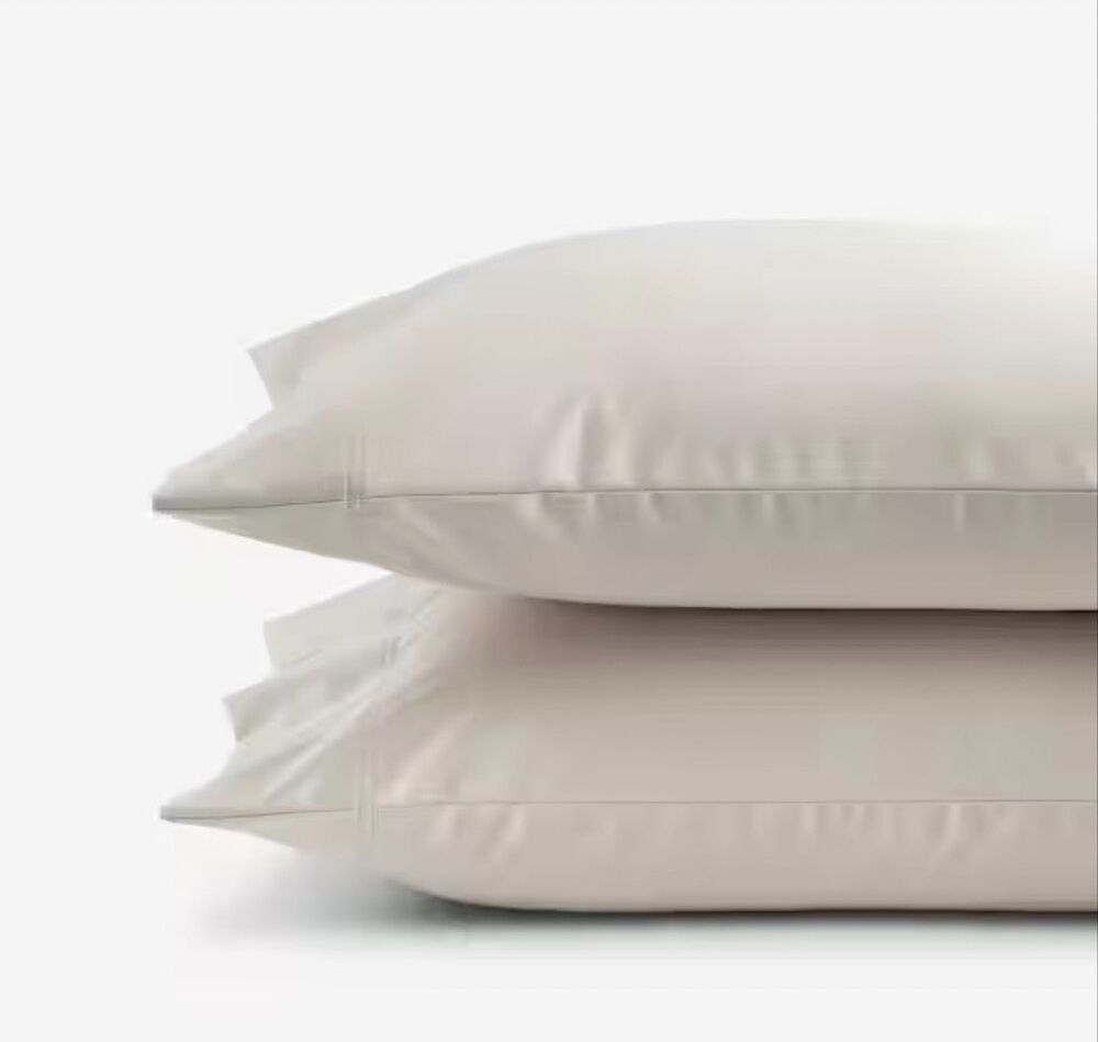 The Company Store NWT  Legends Hotel Alabaster Cotton Sateen Pillowcase Pair Kin